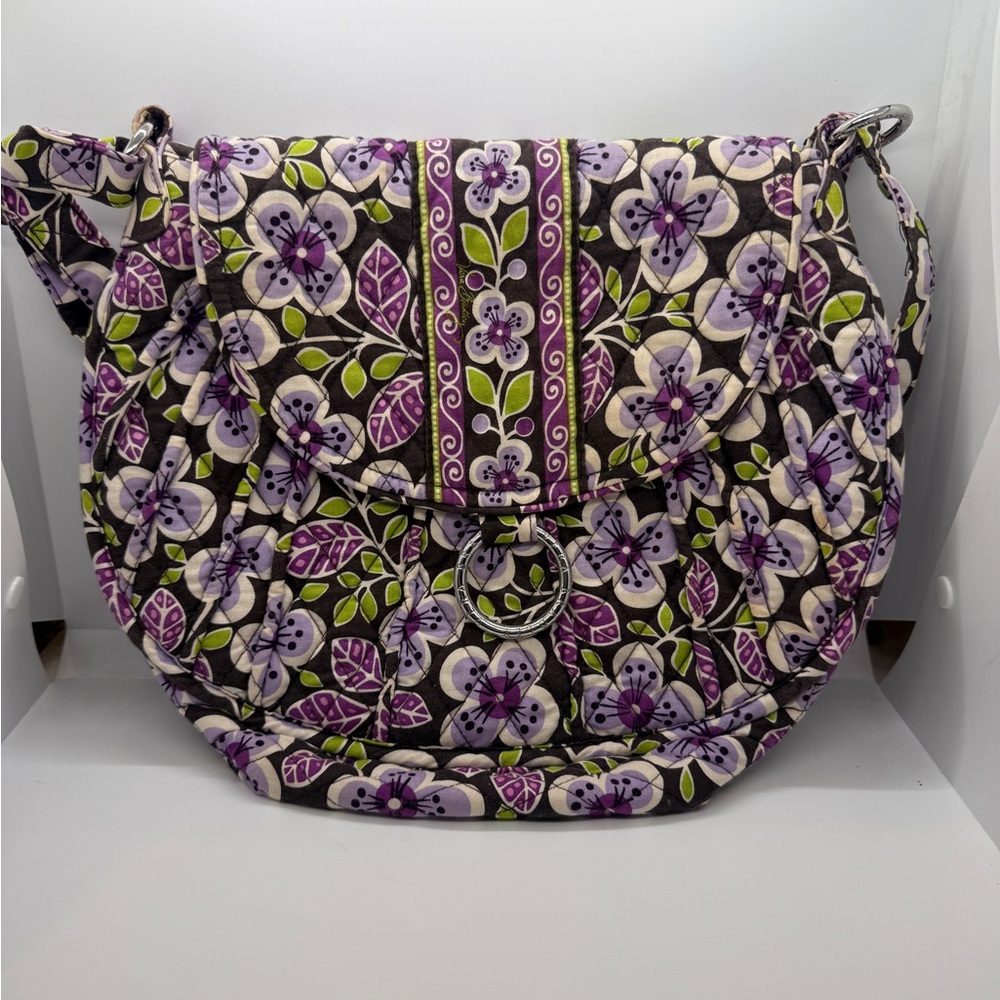 Vera Bradley Purple and Black Floral Crossbody Bag